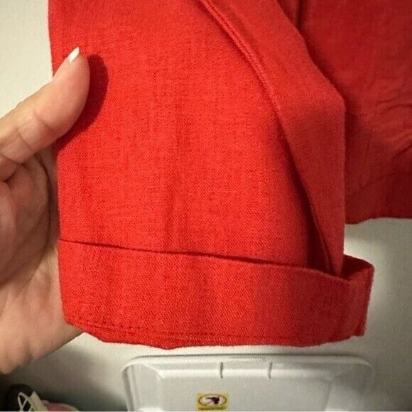 Sanctuary Red Tigerlily Linen Button Blaze Women’s Size Medium NWT - Picture 6 of 11